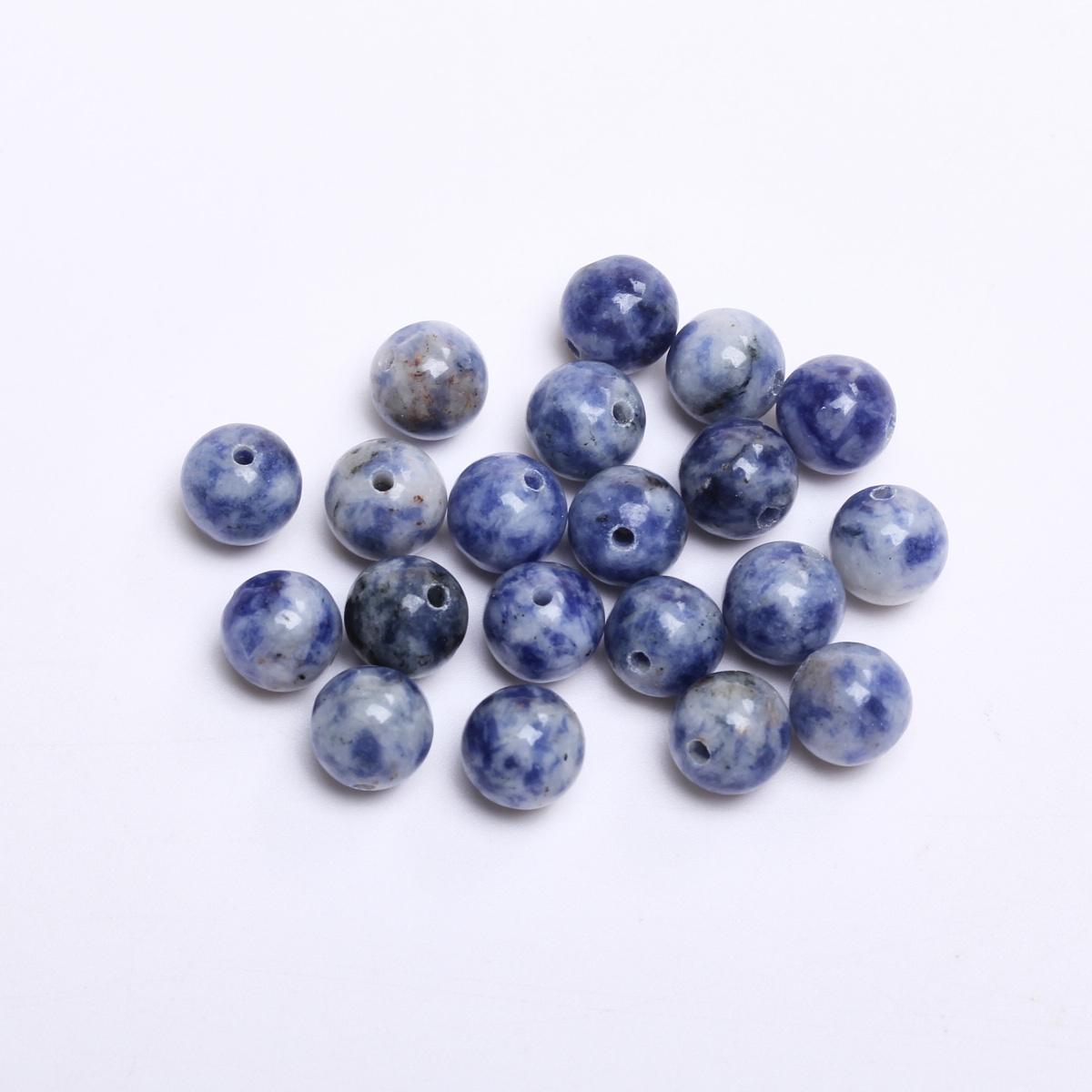 

40-15 шт. 4-12 мм круглі намистини з натурального каменю з блакитними крапками для виготовлення ювелірних виробів IY модний браслет намисто аксесуари для вишивки бісером 8mm about 20pcs