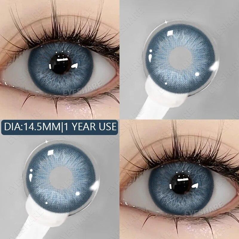 AMARA 1pair Colored Contact Lenses Natural Eye Lens Blue Eye Lenses Brown Lenses Gray Pupils Yearly Cosmetic Green Contacts