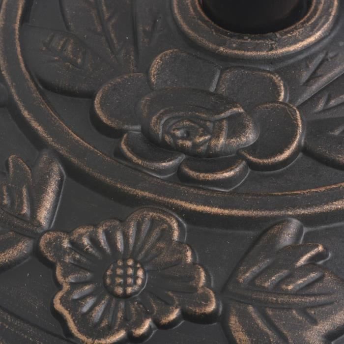 VidaXL Socle de parasol en résine demi-cercle Bronze 9 kg