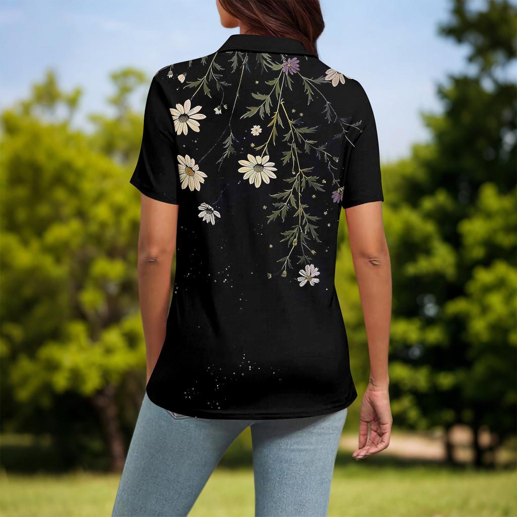 Women's Fashion Casual Short Sleeve Floral Print Top