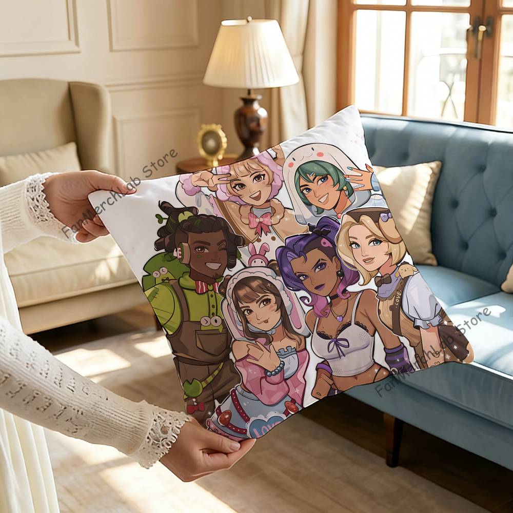 Pop Game OOverwatchS Pillowcase Pillowslip Cushion Plush Boys Girls Cartoon Anime Kawaii Decoration Kids Birthday Cute Gifts
