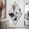 Nordic Style Ins Deer Door Stickers Home Decor Removable Hallway Stair Decoration Vinyl Mural Decals