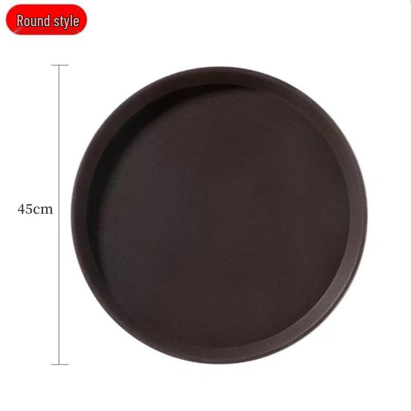 Non-slip Rectangular Plastic Serving Tray - Round Model for Restaurants, Hotels, and KTVs