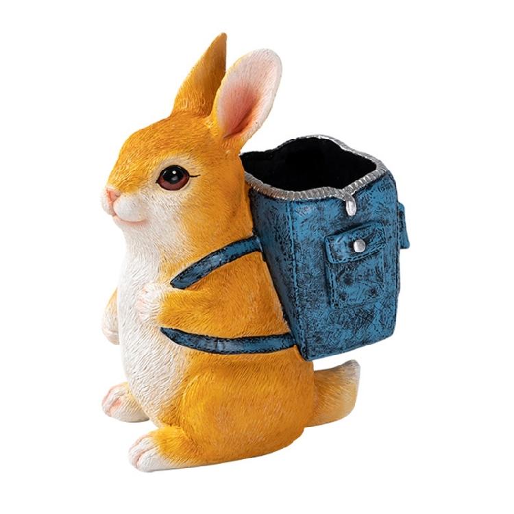

Cartoon Rabbit Shape Resin Pen Cup Multipurpose Desktop Organiser Storage Box For Kid Room Offices Desk Organization 1