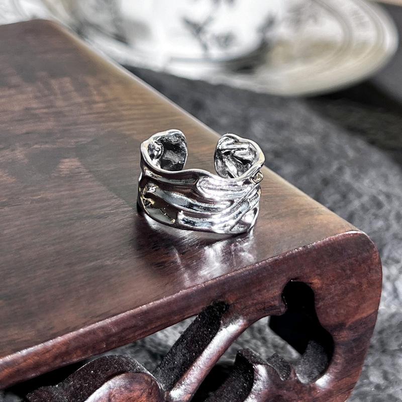 

2026 Micro-inlaid Ring, Niche Design Sense, Simple Opening Ring, Gender-free Style, Fashionable and Versatile Light Luxury Index Finger Ring Resizable