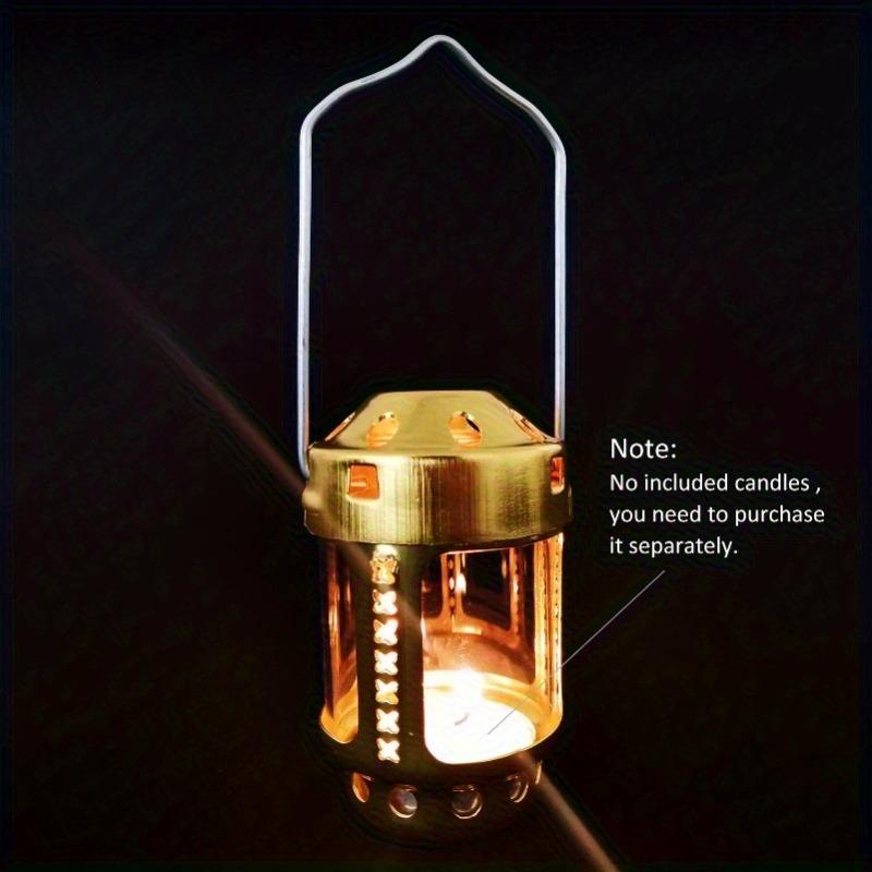 1PC Candle Lantern Mini Bright Aluminium Alloy Brass Night Fishing Hanging Candle Lamp Outdoor Camping Angling Candle Lamp