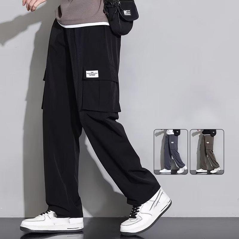 Ice Silk Workwear Casual Pants Men's Summer Thin Loose Wide Leg Pants Trend Straight Leg Long Pants Men