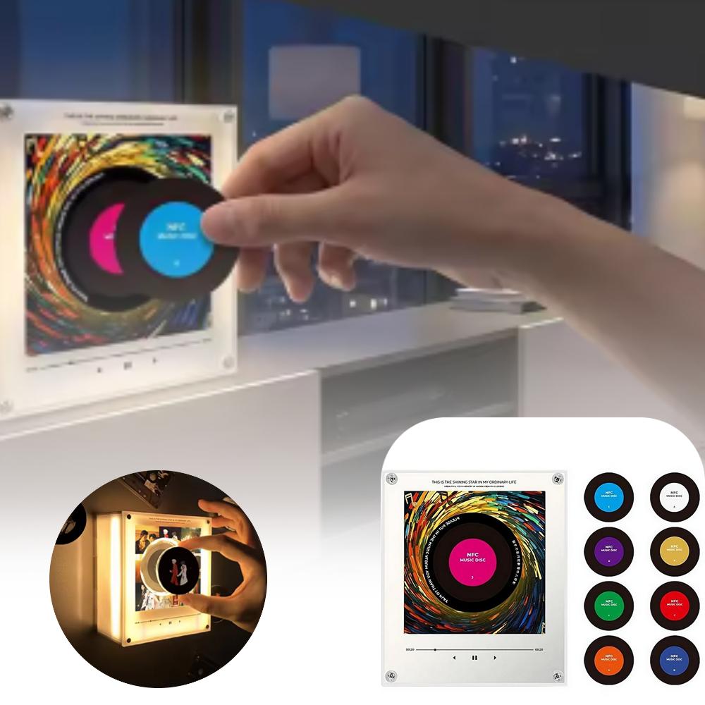 NFC Induction Fridge Magnetic Music Player With 9 discs & Night Light Automatic Play Music Refrigerator Sticker Creative Gift