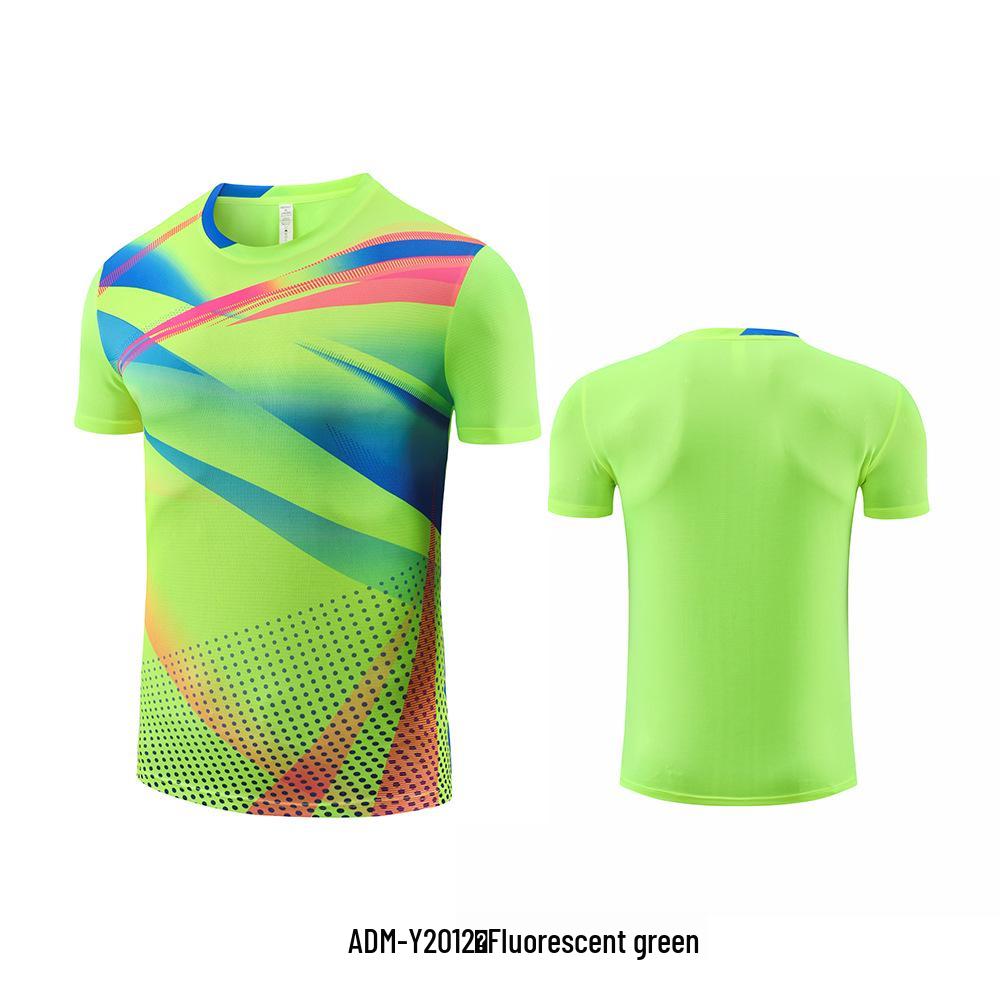 Pánské a dámské potištěné rychleschnoucí badmintonové sportovní oblečení a tréninkové tričko s krátkým rukávem na stolní tenis