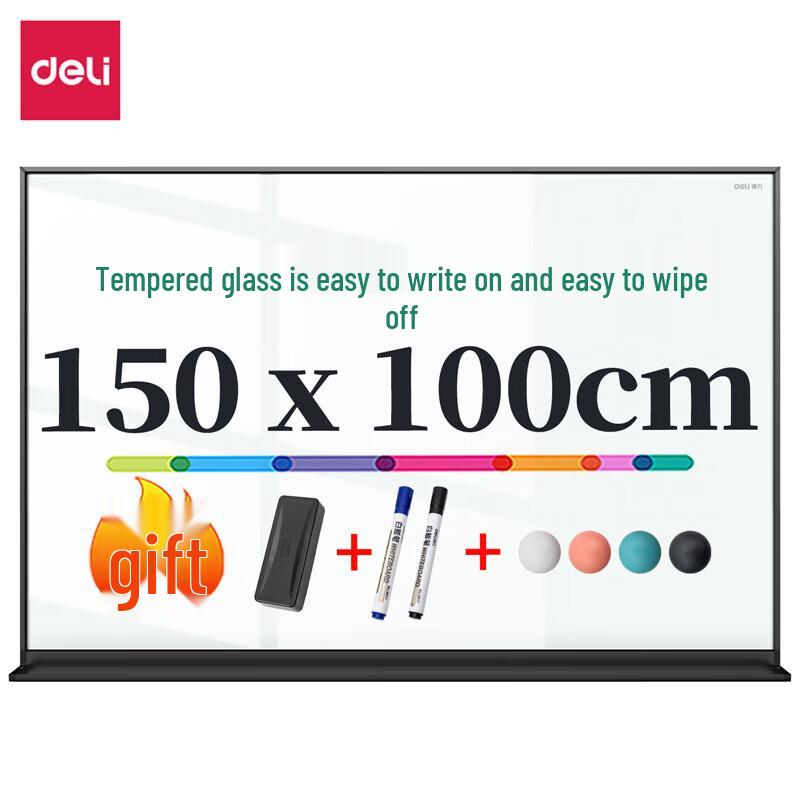 Deli Magnetic Tempered Glass Blackboard