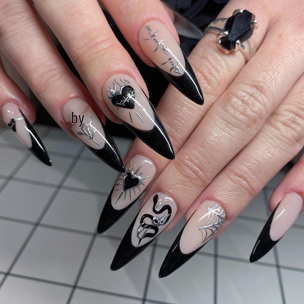 Pegatinas Desmontables para Uñas Estilo Europeo y Americano - Uñas Postizas Simples y Llevables