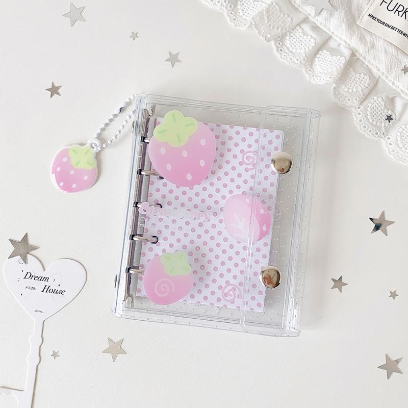 Colorful Transparent Binder Loose Cover Journal Sketchbook Office Supplies Accessories