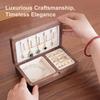 Premium smyckeskrin i svart valnöt - Förvaring för vigselring, örhängen och ringar, elegant presentask för kvinnor