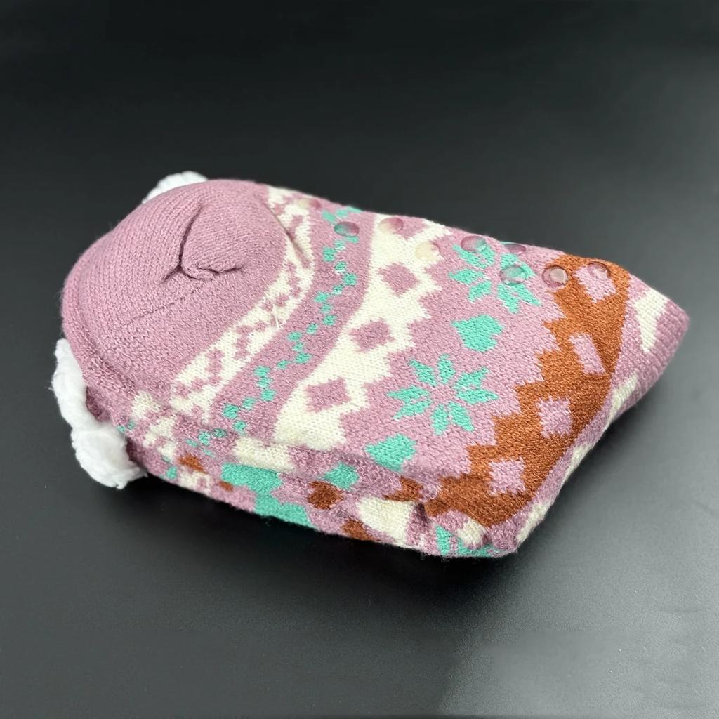 Fuzzy Sleeping Socks Women Winter Heart Funny Cute Kawaii Non Slip Cartoon Short Soft Comfy Female Floor Slippers Sock Designer
