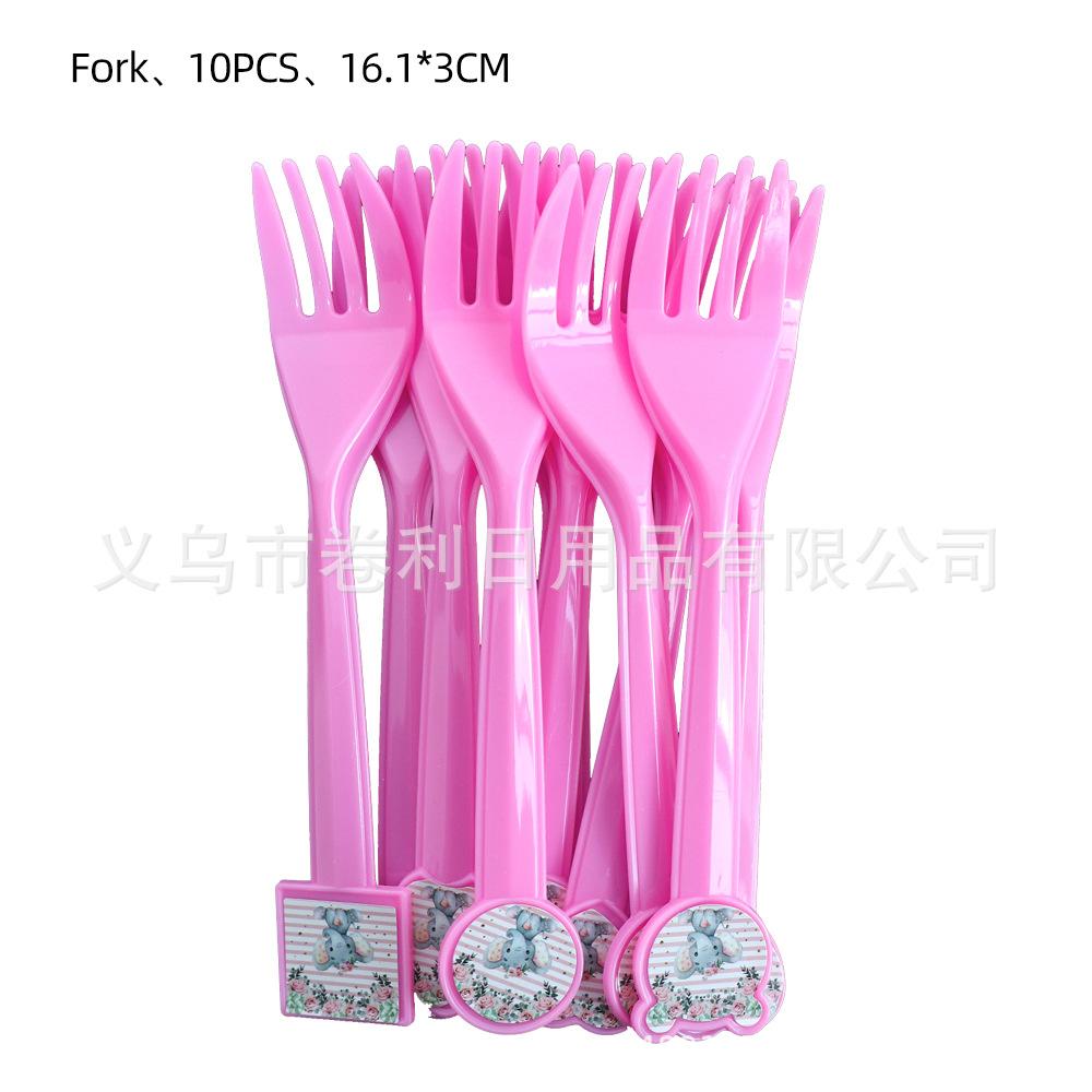 Pink Elephant Flower Theme Children'S Birthday Party Tableware Paper Plate Paper Cup Paper Towel Decorative Set Supplies