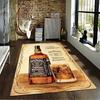 Jack Daniel's printed flannel carpet, non-slip, machine washable, soft, suitable for bedroom, living room, and children's room decoration