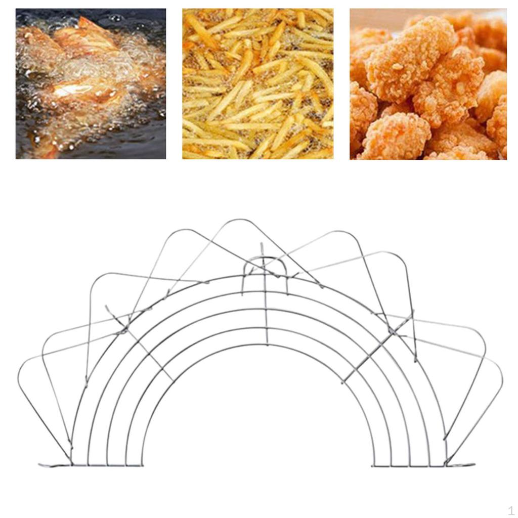 Oil Drain Rack Food Strainer Multifunctional Semi Circular for Fried Baking Tool Fryer