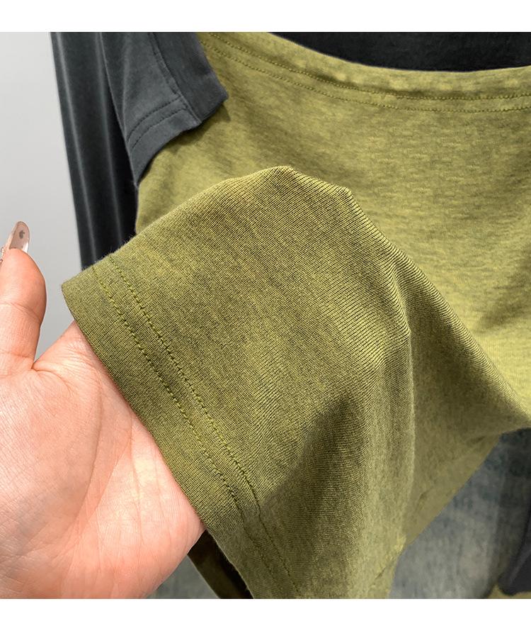 Women's Lyocell Tencel Patchwork Long Sleeve Waist-Cinching Top (Spring 2026 Collection)