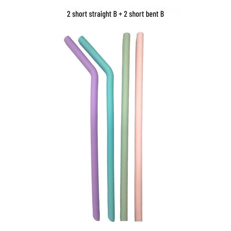 Ru Han Portable Reusable Silicone Straw Set