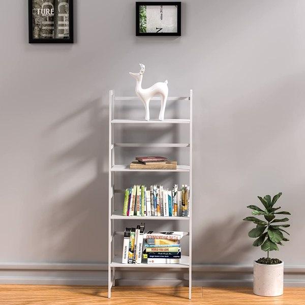 Book Shelf,Ladder Bookcase,4 Tier Tall Book Case for Bedroom,Living Room and Office