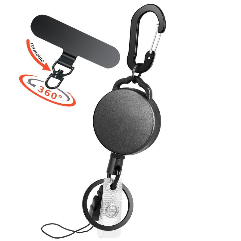 1 Set Smartphone Safety Lanyard Strap Retractable Phone Holder With Carabiner Anti-Drop Harness For Hiking Cycling Climbing