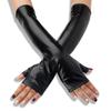 Metallic Gloves Nightclub Dancing Gloves Christmas Party Supply Half Finger Stretchy Gloves for Concert Opera