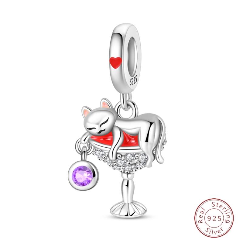 Sweety Copper Cake Poodle Crown Flowers Lover Luminous Charms Beads Fit 3Mm Bracelets Diy Fine Jewelry Making