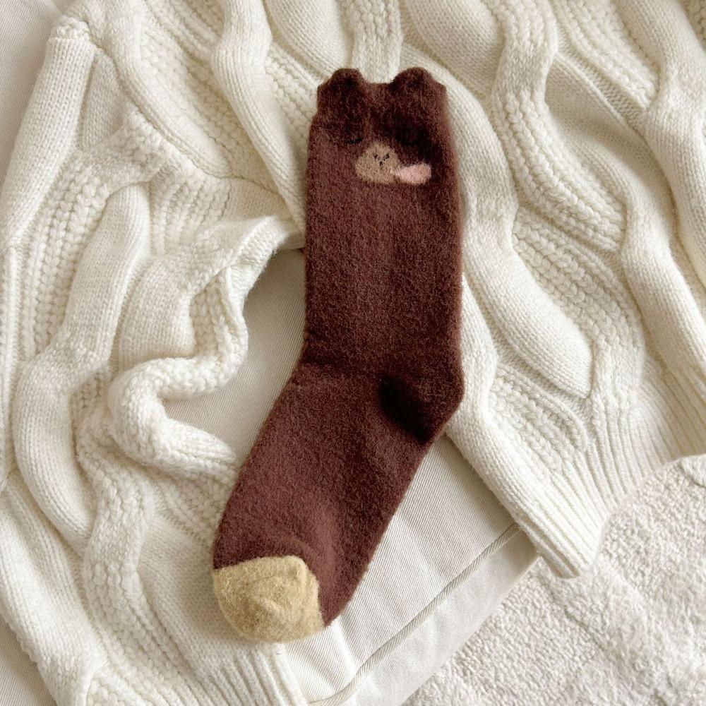 

Плюшевые напольные носки Теплые зимние носки для сна Милые носки с капибарой Для женщин Девушек E