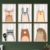 Jungle Animals Bear Squirrel Raccoon Fox Rabbit Wall Art Canvas Painting Nordic Posters And Prints Wall Pictures Kids Room Decor