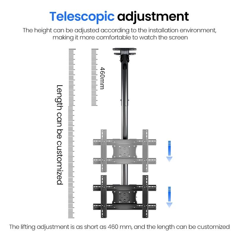 BEISHI TV Ceiling Mount Adjustable Bracket Fits Most LED, LCD Plasma Flat Screen Display 26 To 65 Inch, Up To 110 Lbs 30° Tilt