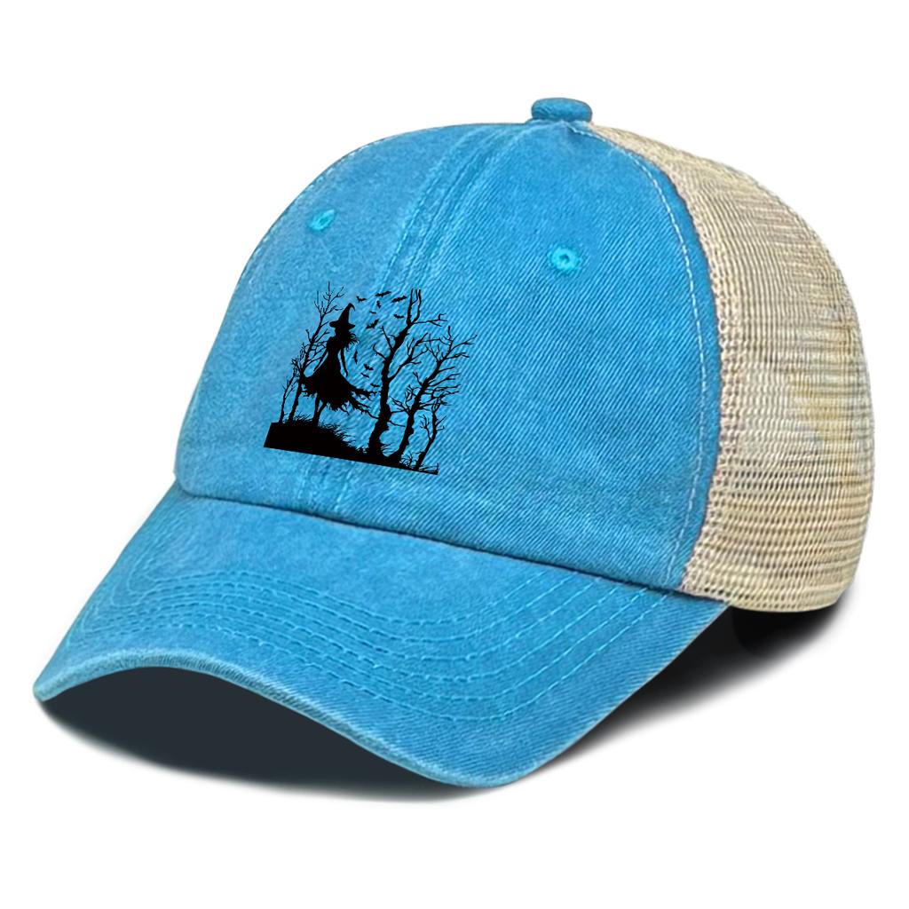Black Grim Reaper And Tree Printed Baseball Cap Adjustable Mesh Unisex Fashion Hat For Women Unisex Street Style Travel Sports