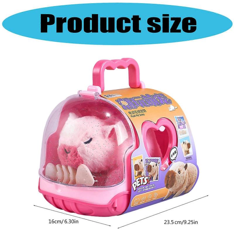 Realistic Walking Capybara Plush Toy with Sound Engaging Electric Pet Animal Dolls Toy for Children Interactive Toy  Pink