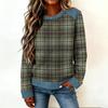 Women Denim Collar Patchwork Stitching Sweatshirt Casual  Pullover Long Sleeve Shirts