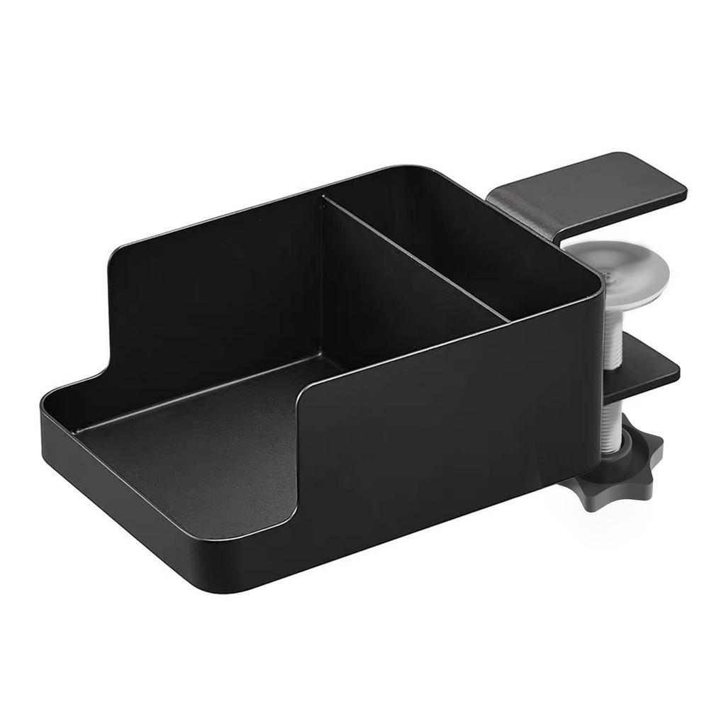 Adjustable Table Edge Mount Organizer - Multi-Purpose Couch Desk Hanger with Removable Tray for Remote, Phone, Plants & Coffee Mugs