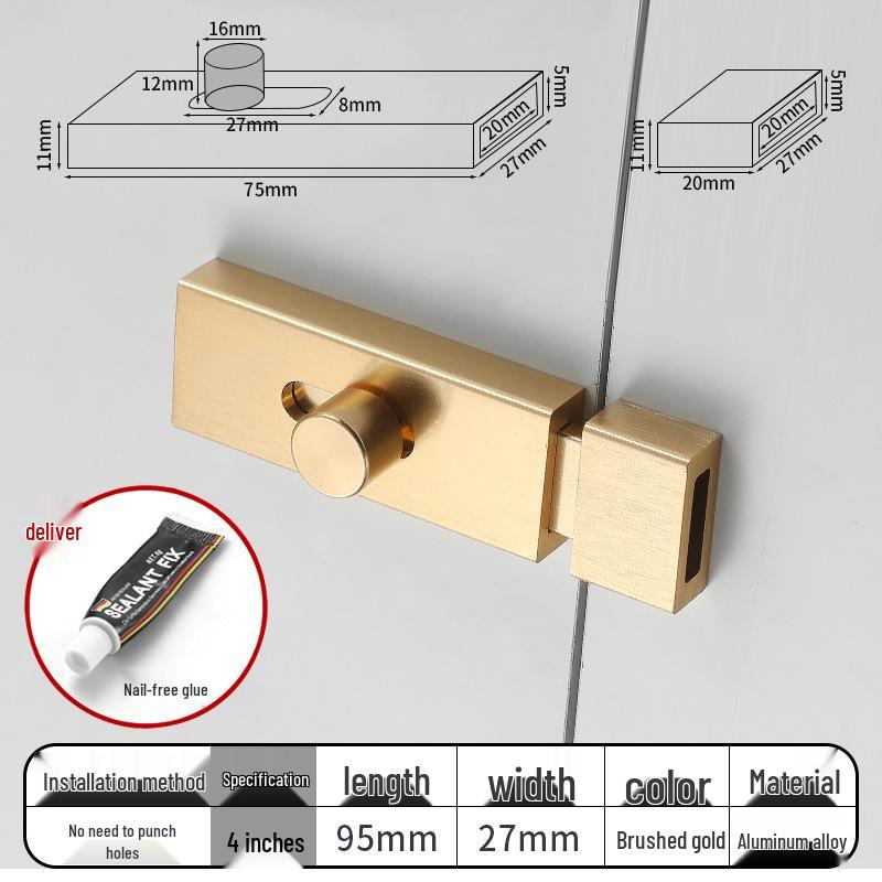 No-Drill Bathroom Door Latch: Simple Lock for Toilet & Sliding Doors