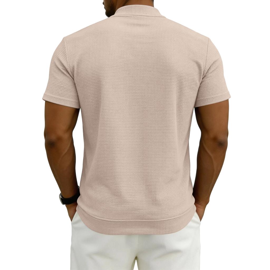 Men's Slim, Lightweight And Breathable Sports Zipper Shirt - Men's American- Casual Short-sleeved Top