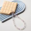 Natural Five Elements Crystal Aquamarine Pink Quartz Citrine Amethyst Phone Strap Wrist Rope for Women u