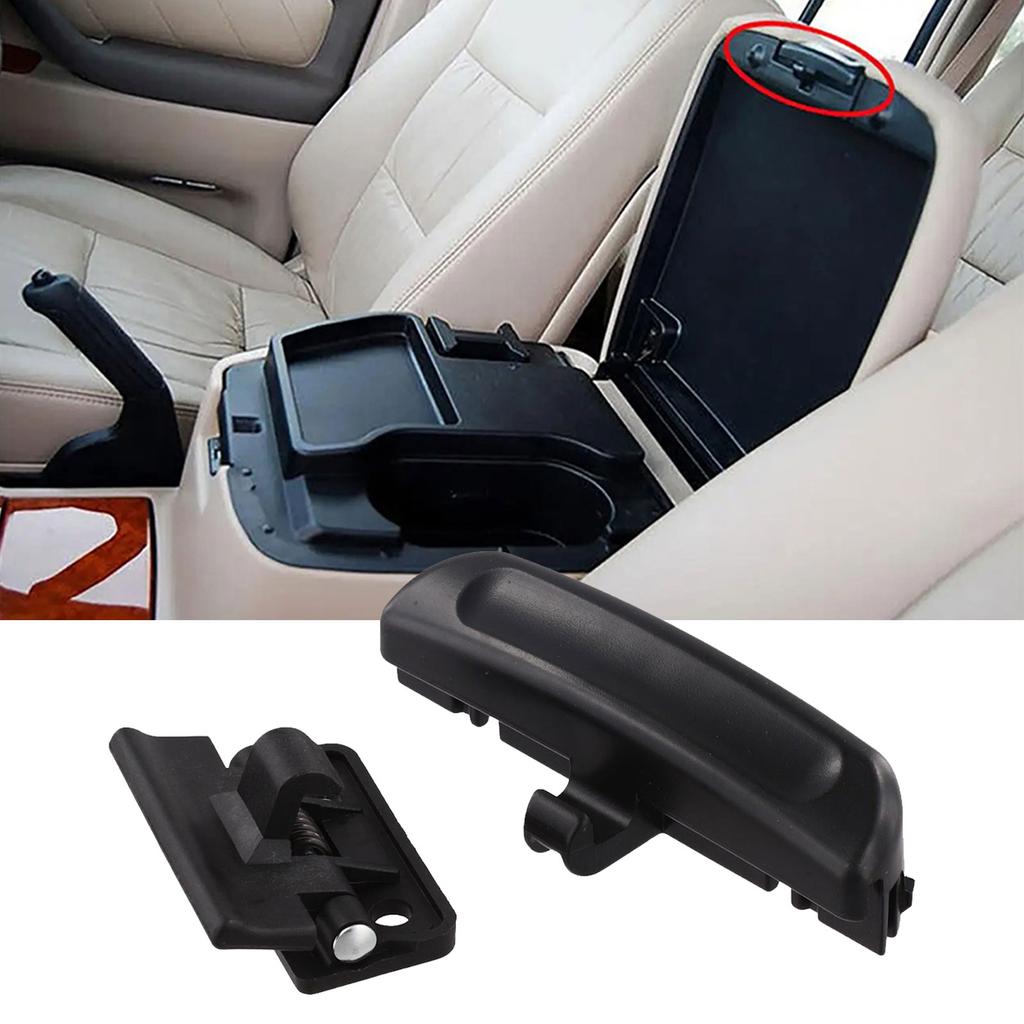 Front Armrest Box Latch Upper Handle 58908-60060 for Toyota Land Cruiser LC100 UZJ100 1998-2006 - Black ABS Replacement Part