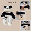 giminuo Baby Panda Jumpsuit Pajamas Loungewear with for and Animal Cold Weather Baby Shower Gift Romper/Coverall Hood, Unisex, Spring, Autumn, Winter,