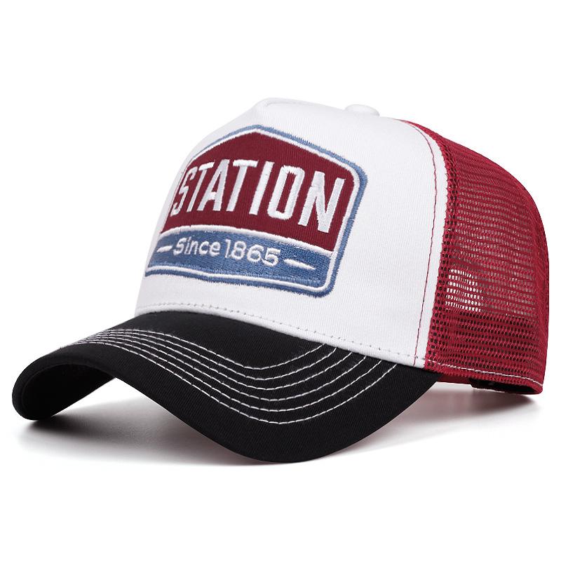 Unisex Baseballpet Klassieke STATION Letterpatroon Mesh Pet Mannen en Vrouwen Ademend Streetwear Zomer Trucker Pet