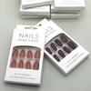 24Pc in Full Size Wearing Nails Solid Color Short Finished Nail Stickers Comfortable Convenient To Wear Detachable Hand Products