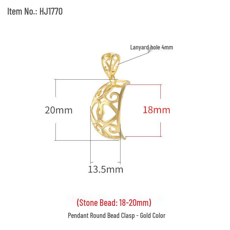 Gold-Plated Jade & Amber Clasp for DIY Pearl and Bead Necklaces