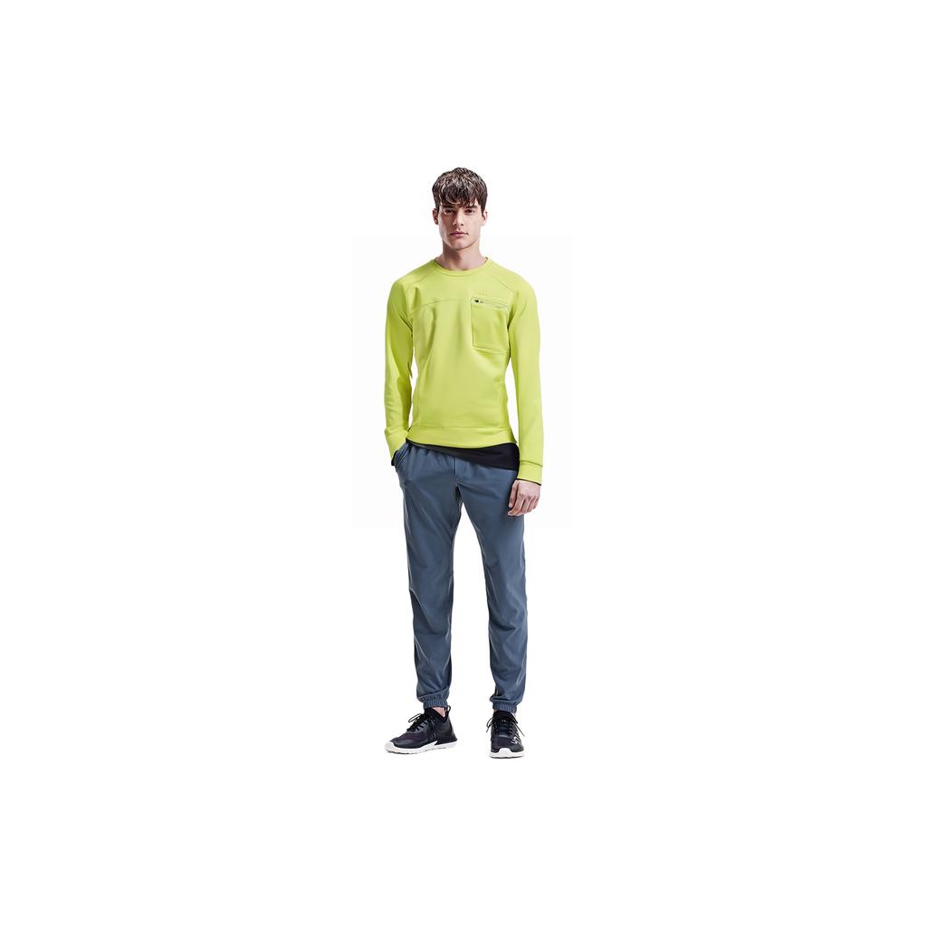 Anta Champion All-Weather Series Solid Color Crew Neck Pullover Sweatshirt Men sweatshirt Beach-Yellow 152330713-2