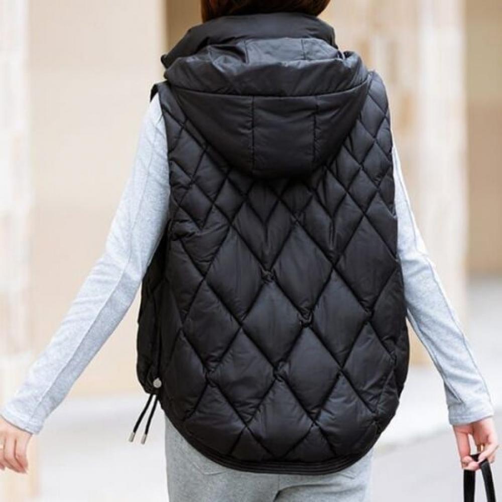 Navava Nc467 Diamond Quilted Hooded Vest