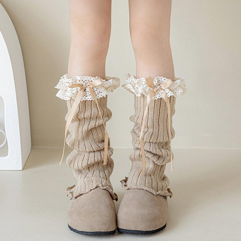 Harajuku Einfarbig Kinder Spitzenstulpen Spitzenbesatz Süßer Stil Fußbedeckung Gestrickt Lolita-Stil Socken Lolita-Stil