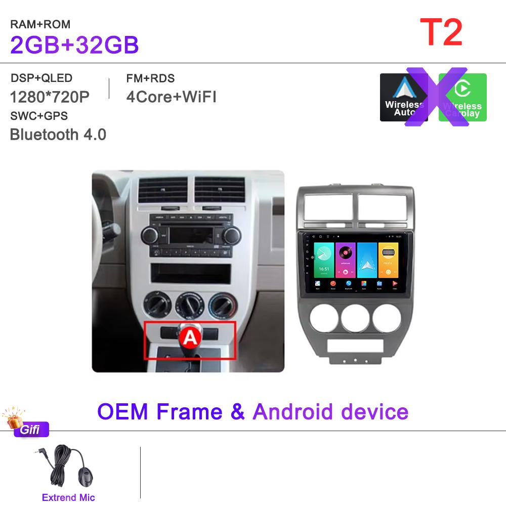 Android 16 Radio For Dodge Caliber Jeep Compass 1 MK Patriot 2006 - 2010 Multimedia Player Stereo Head Unit GPS Navigation HDR