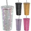 Insulated Glitter Coffee Cup Double Layer Stainless Steel Water Bottle  Girl