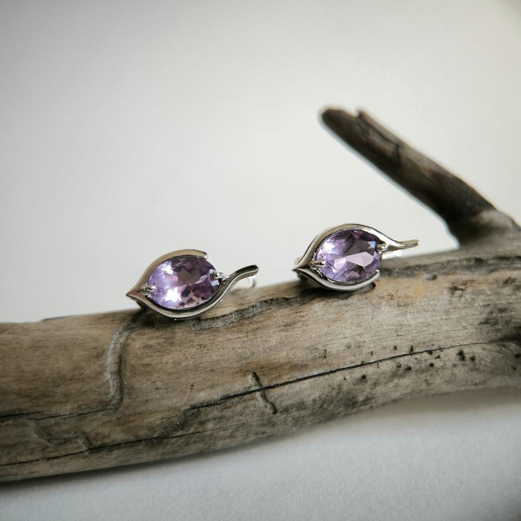 Серебряные серьги с натуральным аметистом 2.025ct (2189428)