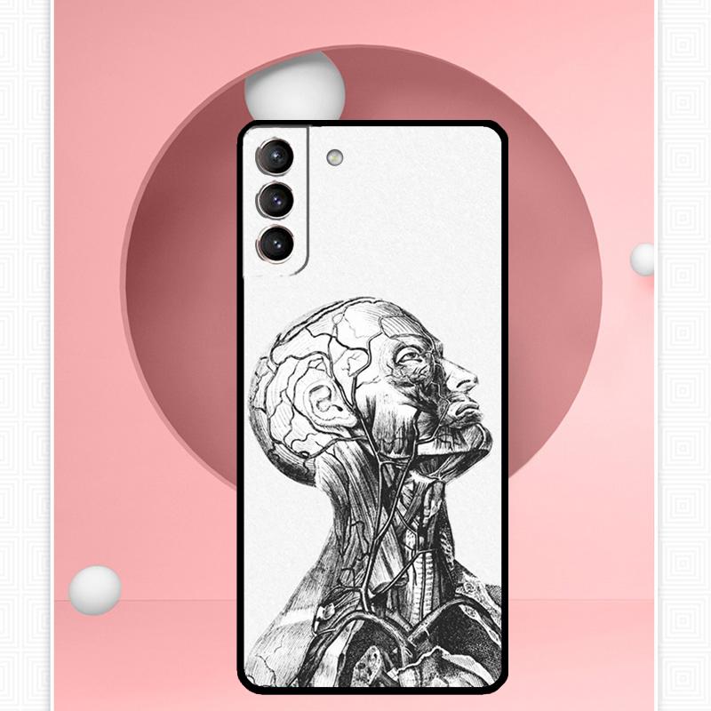 Чехол с изображением человеческой анатомии для Samsung Galaxy S23 S24 Ultra S8 S9 S10 S22 Plus Note 10 20 Ultra S20 S21 FE Galaxy S10