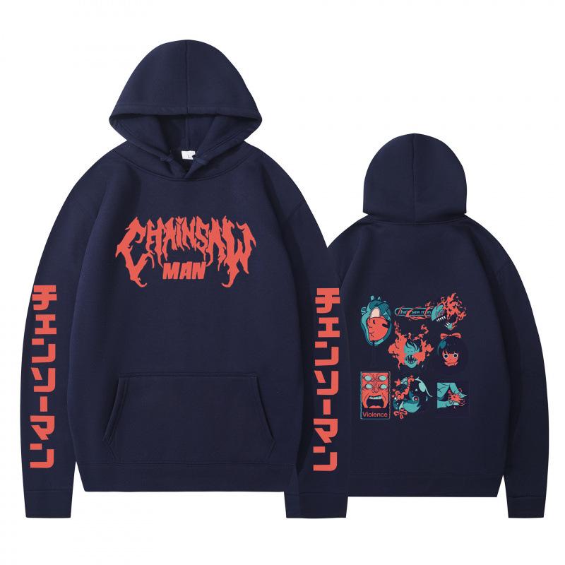 Autumn Winter Fashion Casual Hoodie Cartoon Anime Small Item Icon Double sided Printed Men's womens Loose Sports Hoodie